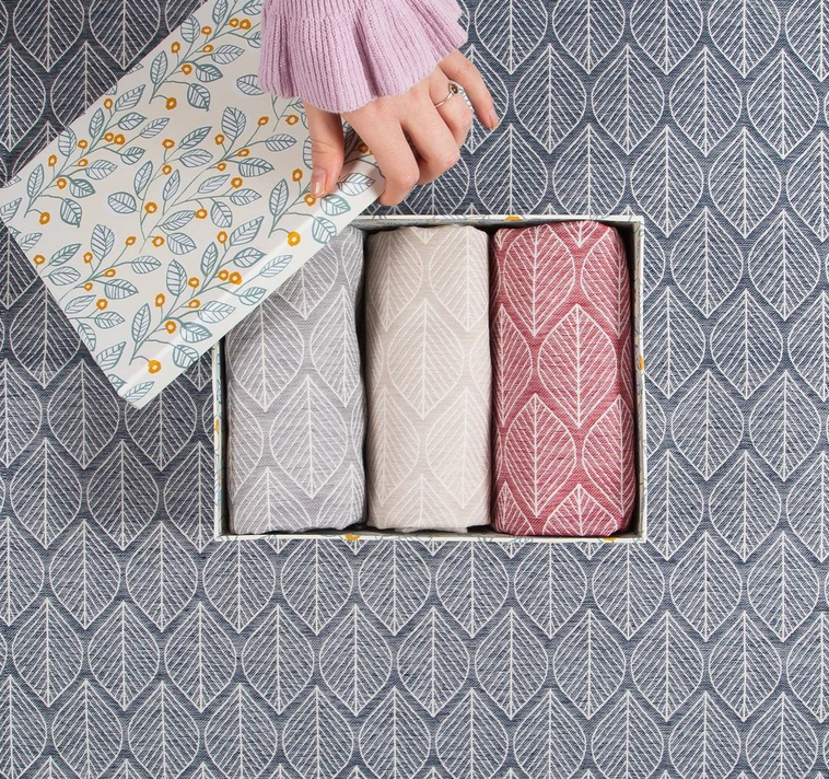 Jacquard kangas lehti